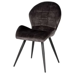 Velours Esstischstuhl in Anthrazit - Macereta (2er Set)^Wohnen Best