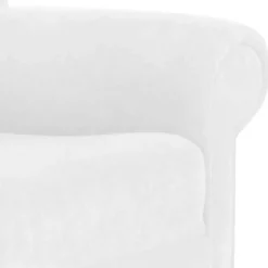 Velours Ohrensessel in Cremeweiß - Clamps^Wohnen New