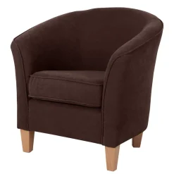 Velours Polstersessel halbrund in Braun - Cazar^Wohnen Hot