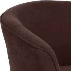 Velours Polstersessel halbrund in Braun - Cazar^Wohnen Hot