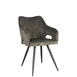 Wohnen Velours Tischsessel in Dunkelgrün - Clarendon