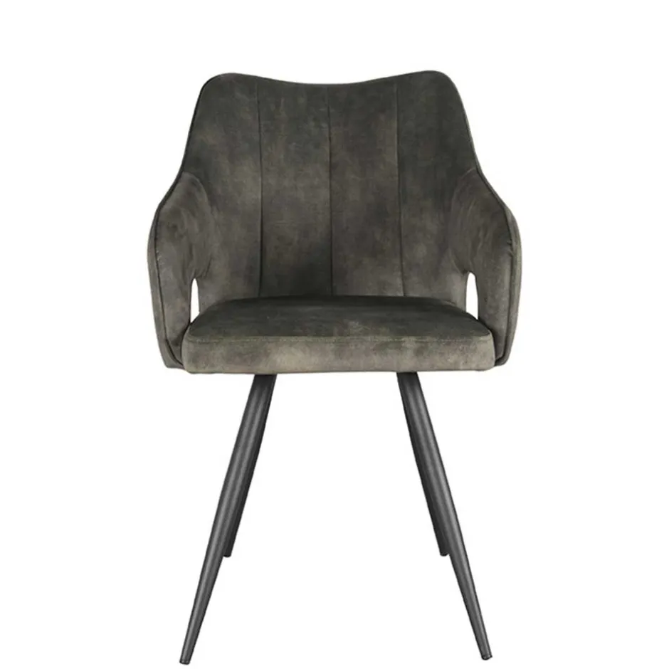 Wohnen Velours Tischsessel in Dunkelgrün - Clarendon