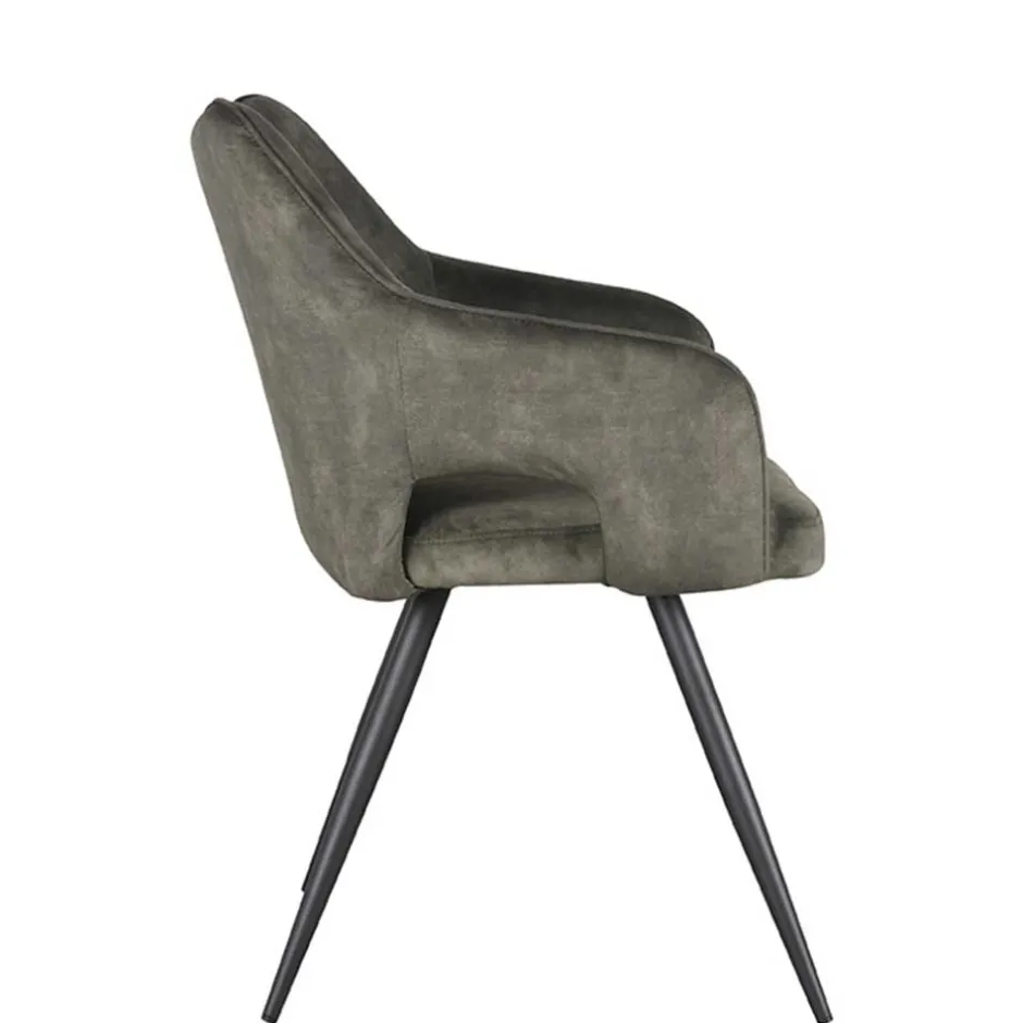 Wohnen Velours Tischsessel in Dunkelgrün - Clarendon