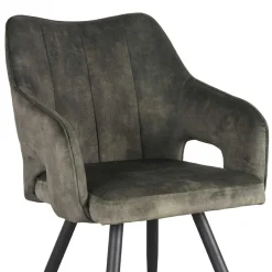 Wohnen Velours Tischsessel in Dunkelgrün - Clarendon