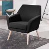 Velourssessel in Schwarz mit Buche Natur - Nocena^Wohnen Sale