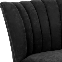 Wohnen Velours-Sessel in Schwarz und Buche Natur - Avenzas