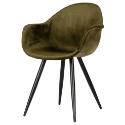 Wohnen Velvet Armlehnenstuhl in Oliv Grün - Inny (2er Set)