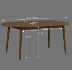 Verlängerbarer Holztisch mit ovaler Platte - Julisch^Wohnen Clearance