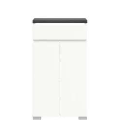 Vertiko für Schuhe in Weiß mit Dunkelgrau - Suad^Wohnen