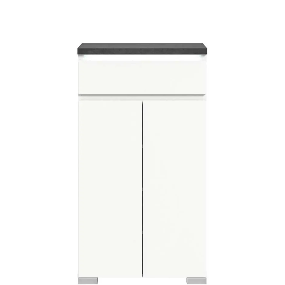 Vertiko für Schuhe in Weiß mit Dunkelgrau - Suad^Wohnen