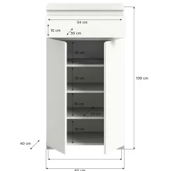 Vertiko für Schuhe in Weiß mit Dunkelgrau - Suad^Wohnen