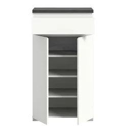 Vertiko für Schuhe in Weiß mit Dunkelgrau - Suad^Wohnen