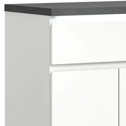 Vertiko für Schuhe in Weiß mit Dunkelgrau - Suad^Wohnen