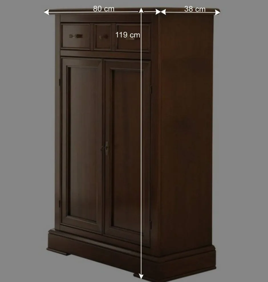 Wohnen Vertiko Kommode in Walnussfarben Antik - Istefanio