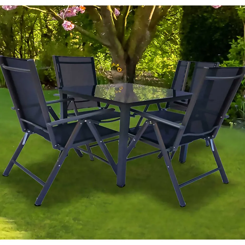 Vier Hochlehner & Gartentisch Set - Cadiz (fünfteilig)^Wohnen Clearance