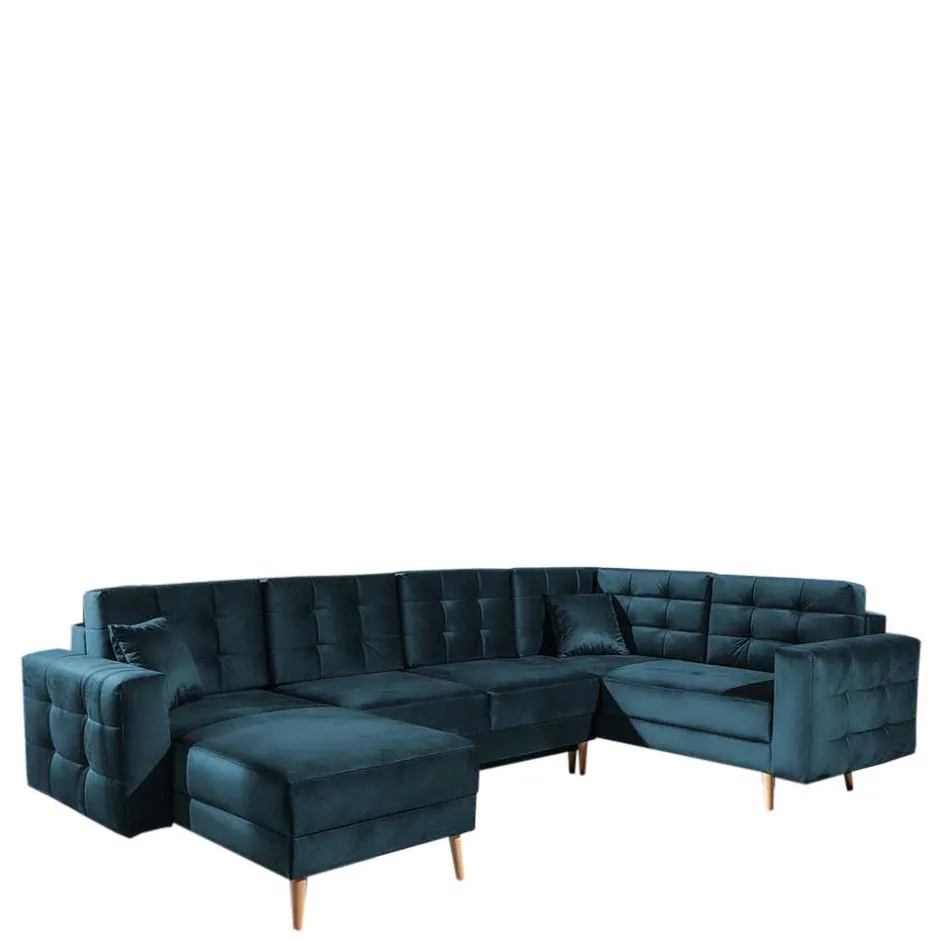 Wohnen Viersitzer Wohnzimmer Schlafcouch in Dunkelblau - Mauritius