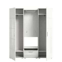 Wohnen Vierteilige Garderobenkombination in Weiß - Rugova