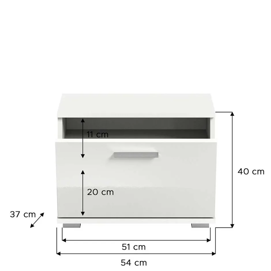 Wohnen Vierteilige Garderobenkombination in Weiß - Rugova