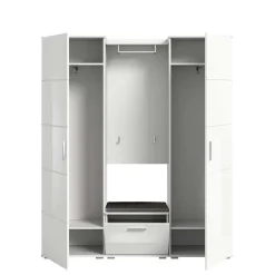 Wohnen Vierteilige Garderobenkombination in Weiß - Rugova