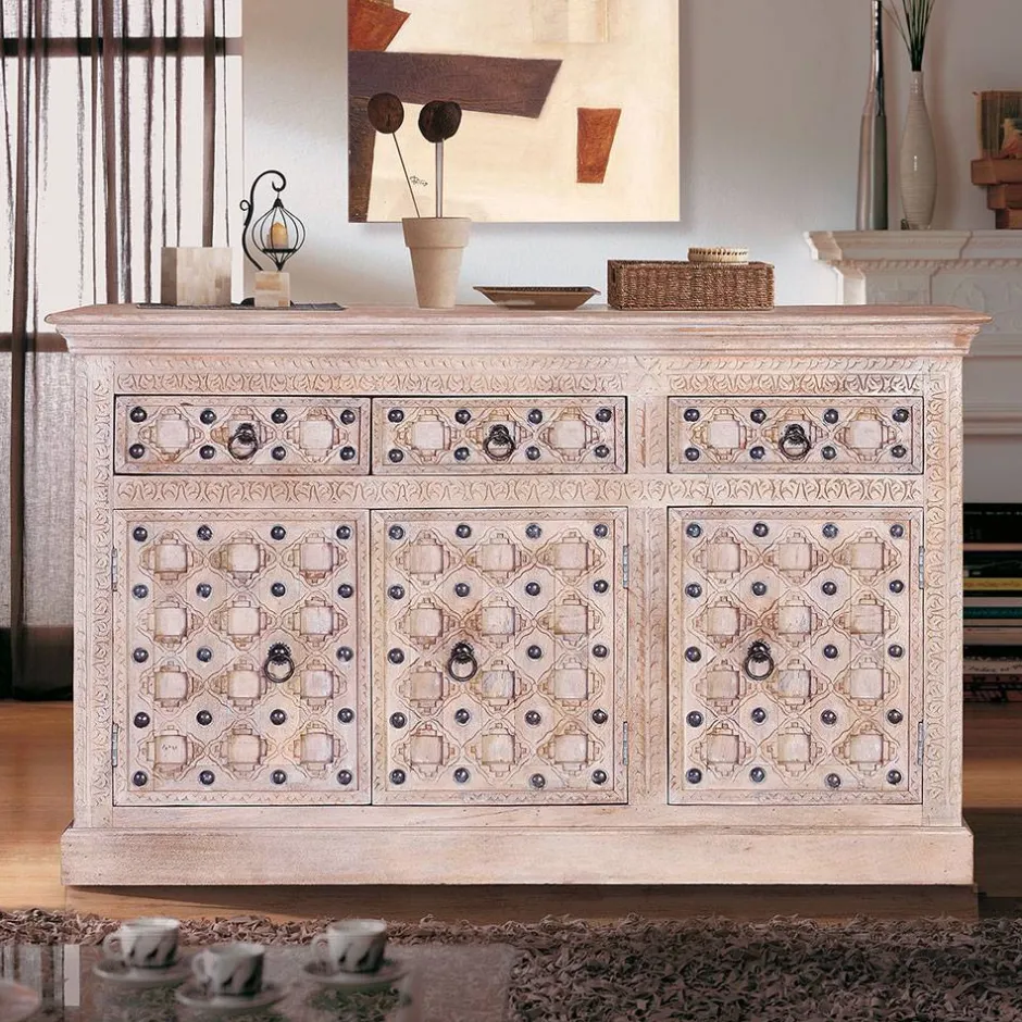 Vintage Design Anrichte in White Wash - Uladan^Wohnen Hot