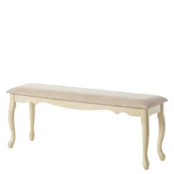 Wohnen Vintage Design Esstischbank in Creme - Lesnoa