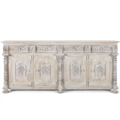 Wohnen Vintage Design Sideboard in Holz White Wash - Cionga