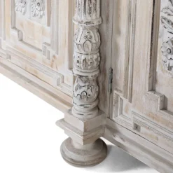 Wohnen Vintage Design Sideboard in Holz White Wash - Cionga