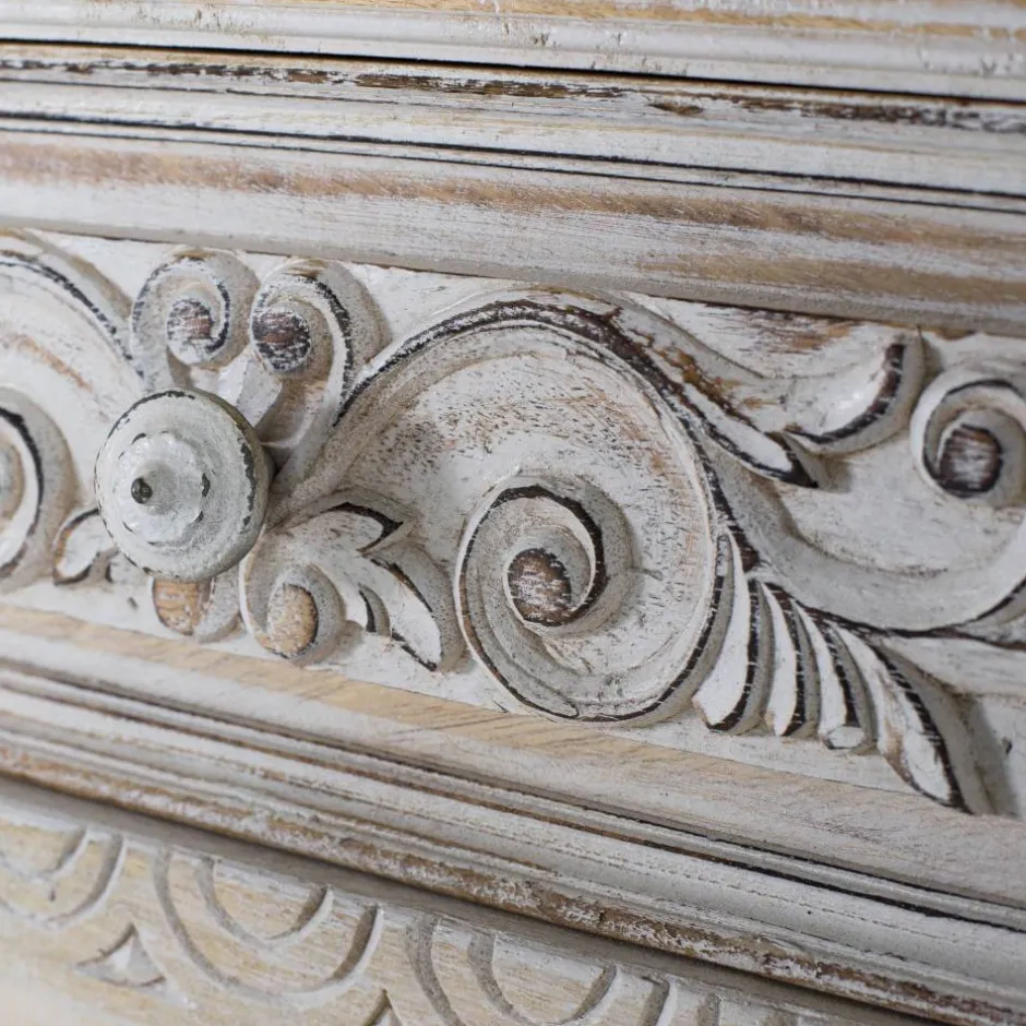 Wohnen Vintage Design Sideboard in Holz White Wash - Cionga