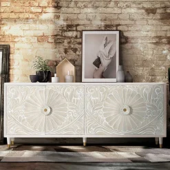 Wohnen Vintage Design Sideboard aus Mango Massivholz - Triboot