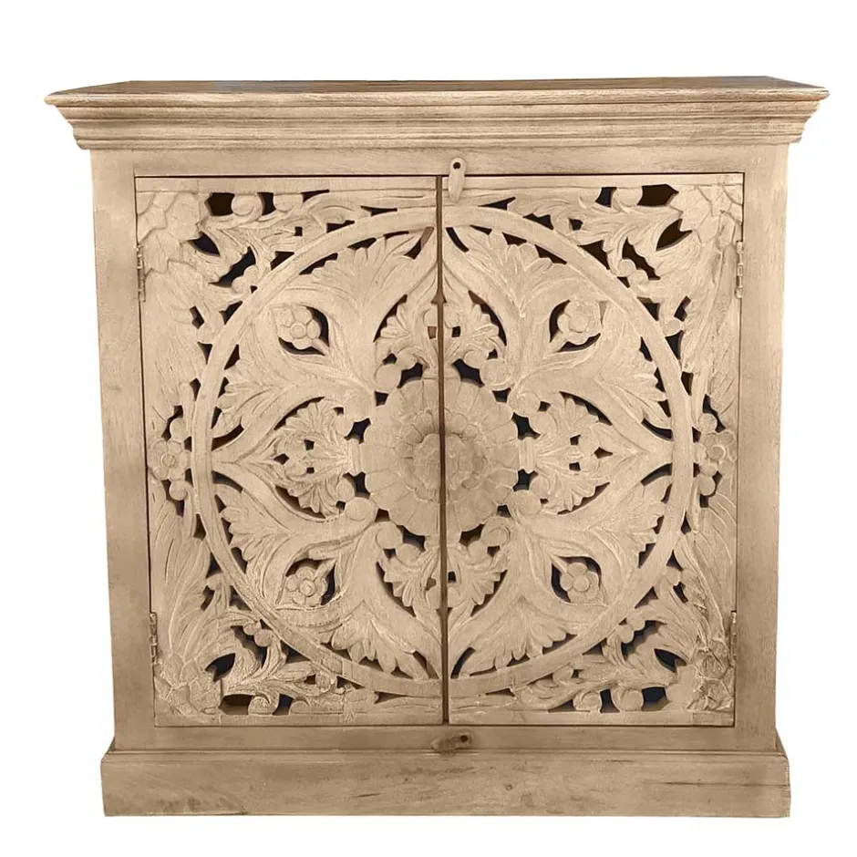 Wohnen Vintage Dielenmöbel mit Schnitzereien - Runiasa (fünfteilig)