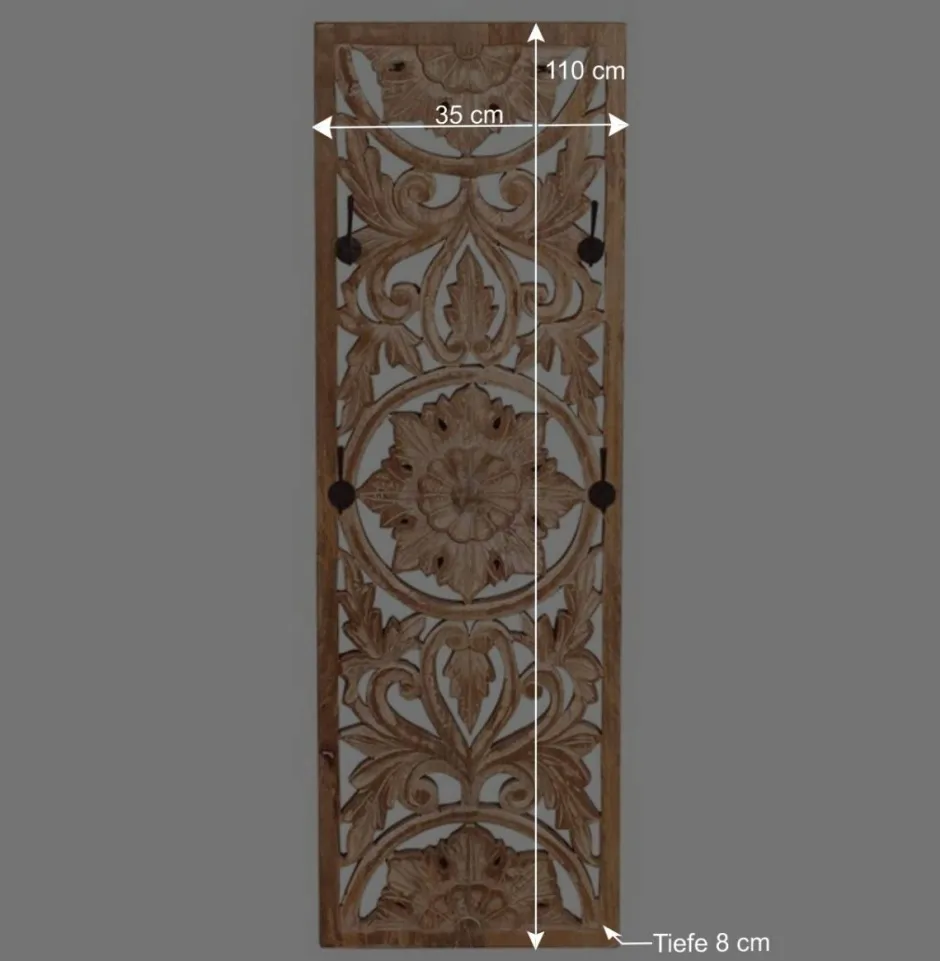 Wohnen Vintage Dielenmöbel mit Schnitzereien - Runiasa (fünfteilig)