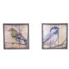 Wohnen Vintage Holzbilder mit Vogel Druck Bacoas 56x56 cm (zweiteilig)