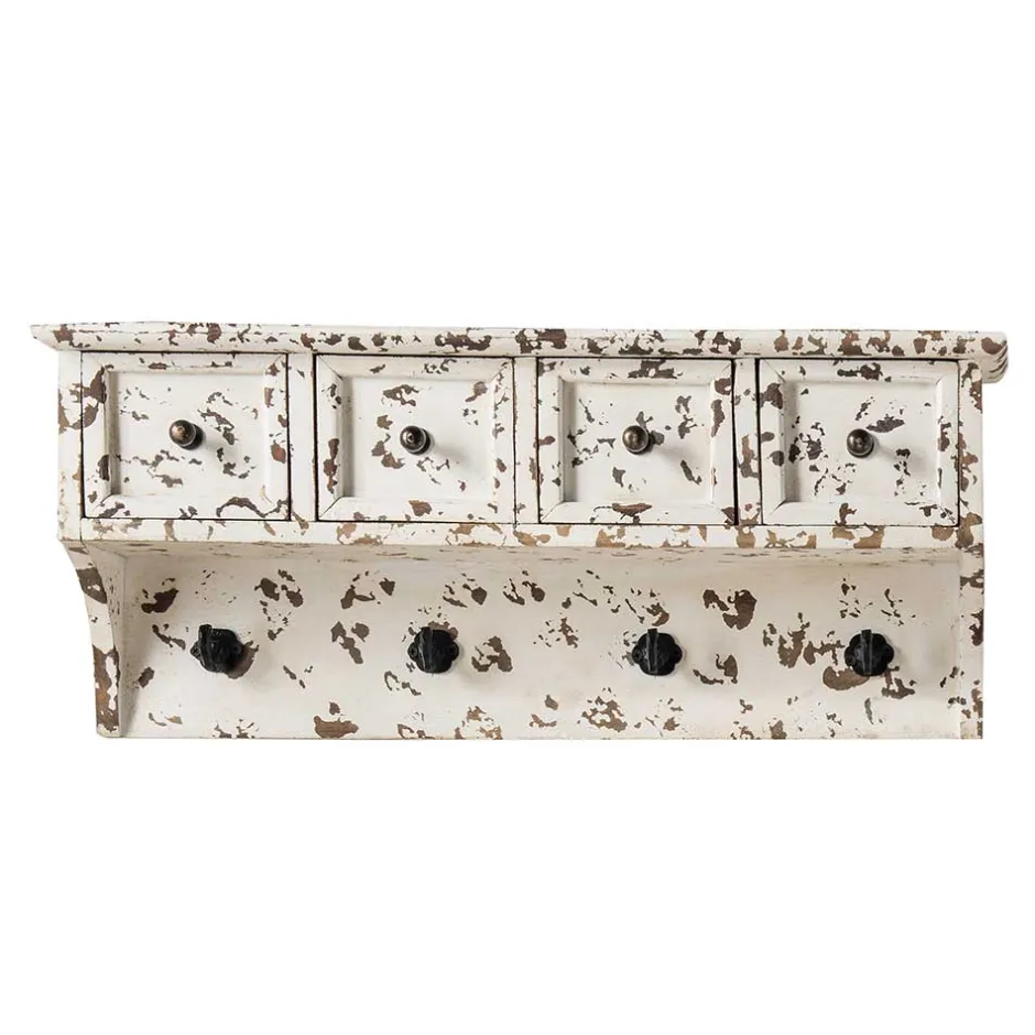 Wohnen Vintage Küchenregal mit Schubladen & Haken - Naharas