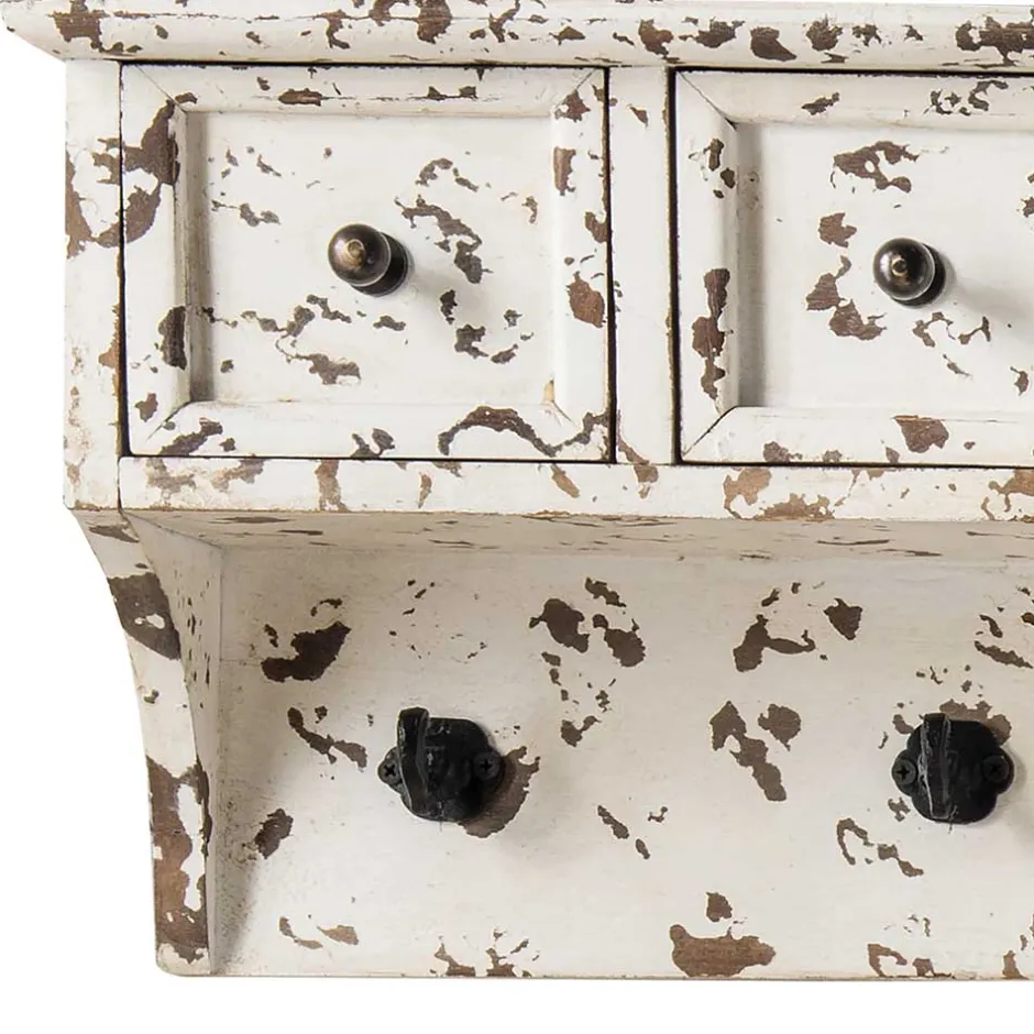 Wohnen Vintage Küchenregal mit Schubladen & Haken - Naharas