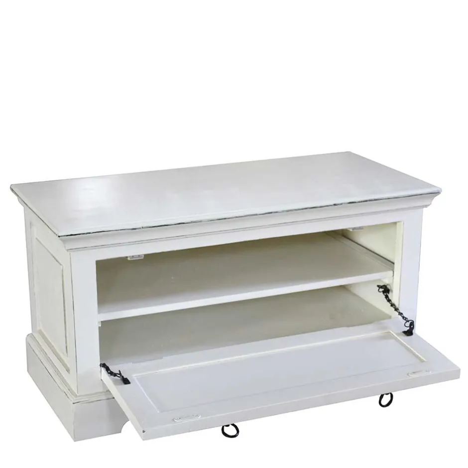 Wohnen Vintage Landhaus Schuhbank in Antikweiß - Wittgenstein