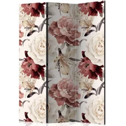 Vintage Motiv Paravent mit Rosen in Rot Weiß - Vakuum^Wohnen Sale