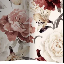 Vintage Motiv Paravent mit Rosen in Rot Weiß - Vakuum^Wohnen Sale