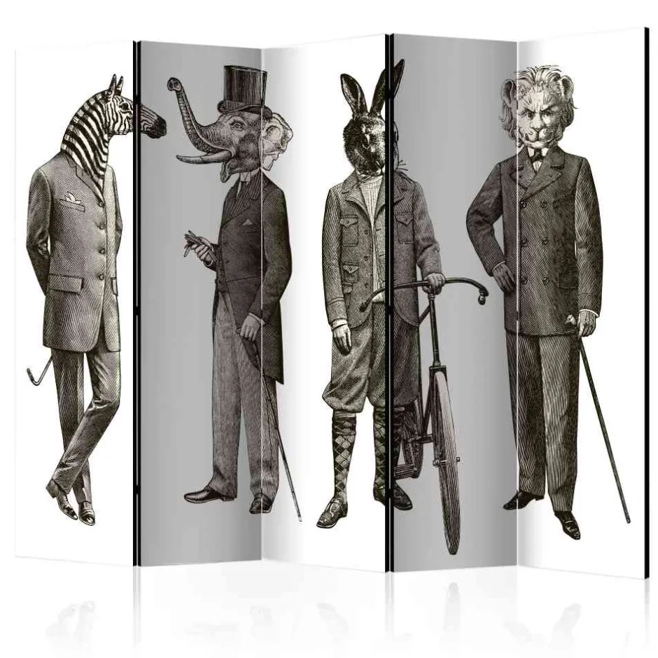 Vintage Motiv Paravent Tierische Männer - Coint^Wohnen Sale
