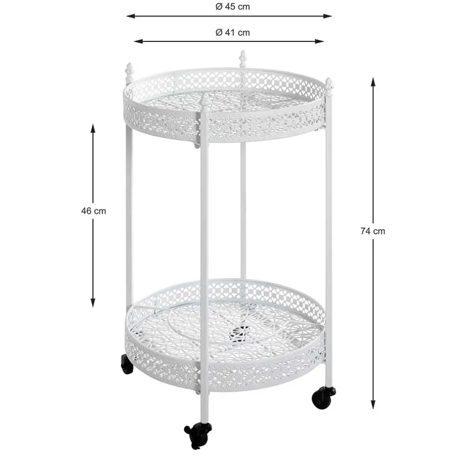 Vintage Servierwagen aus Metall in Rund - Cedreona^Wohnen Clearance