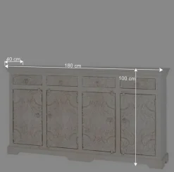 Wohnen Vintage Sideboard in Antikweiß - Celorma