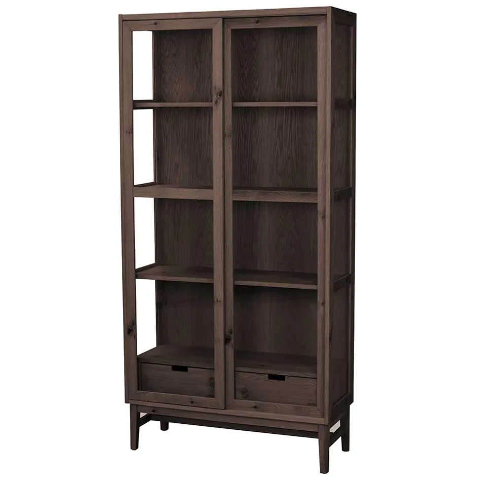 Wohnen Vitrine in Dunkelbraun Eiche - Kuana