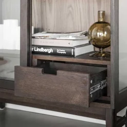 Wohnen Vitrine in Dunkelbraun Eiche - Kuana