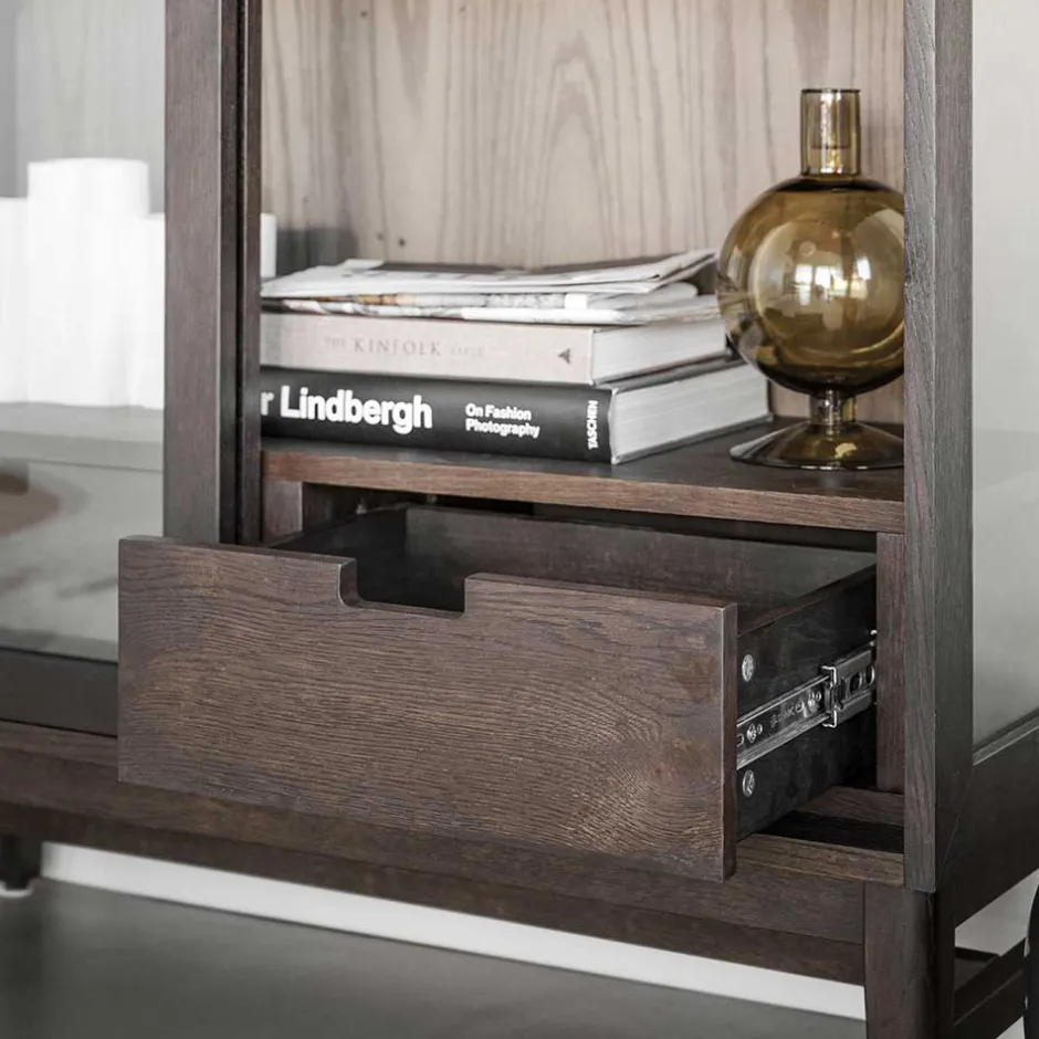 Wohnen Vitrine in Dunkelbraun Eiche - Kuana