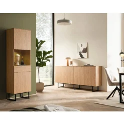 Vitrine in Eiche Stone Holzoptik - Jaskin^Wohnen Online