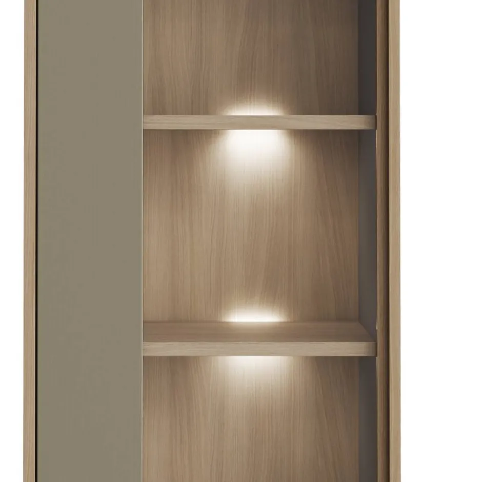 Wohnen Vitrine in Eukalyptus und Eiche Optik - Promo