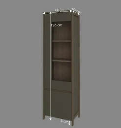 Wohnen Vitrine in Eukalyptus und Eiche Optik - Promo