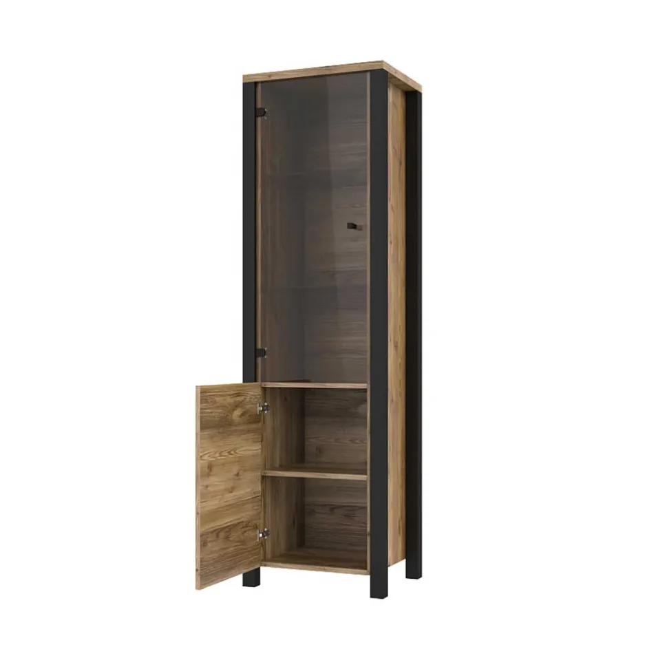 Vitrine in Fichte verwittert Dekor - Simeona^Wohnen