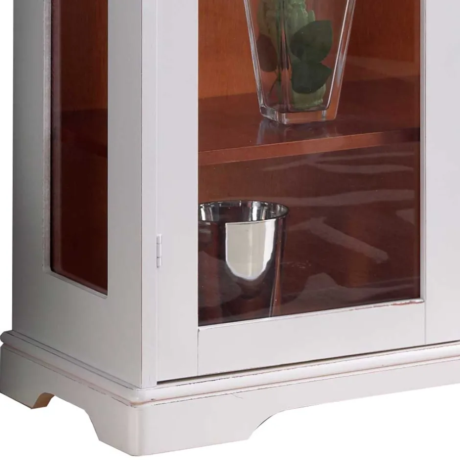 Wohnen Vitrine in Weiß und Nussbaum - Zarinas