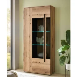 Vitrinen Schrank in Eiche Dekor - Brocus^Wohnen