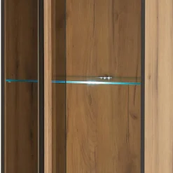 Wohnen Vitrinenkombination und Wandboard Set - Brocus (vierteilig)